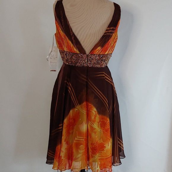 (33) New Priscilla Collection Beaded Floral Sun Dress - Picture 3 of 4